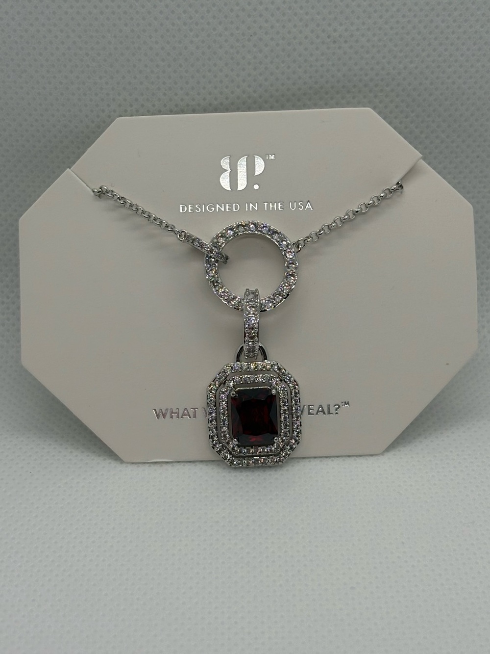 Gamet Cubic Zirconia January Necklace